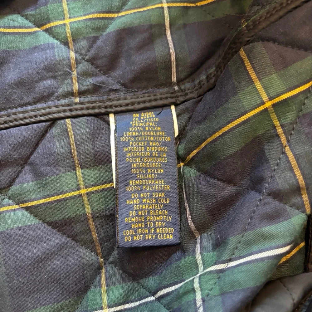 Polo Ralph‎ Lauren Mens Black Quilted Vest Plaid Lined Big & Tall 3XB